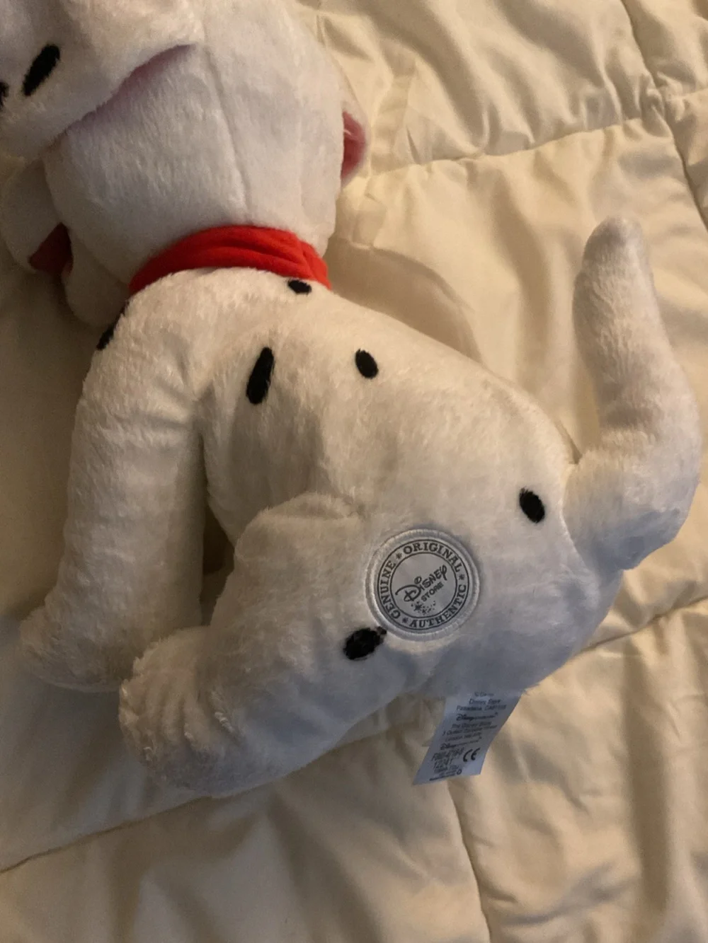 Authentic Disney White Plush Dalmatian Stuffed Animal